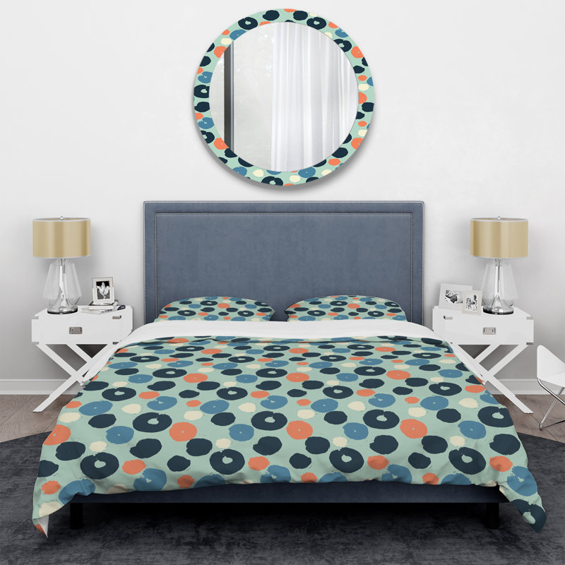 Multicolor Circle Pattern - Abstract Duvet Cover Set - Microfiber Polyester