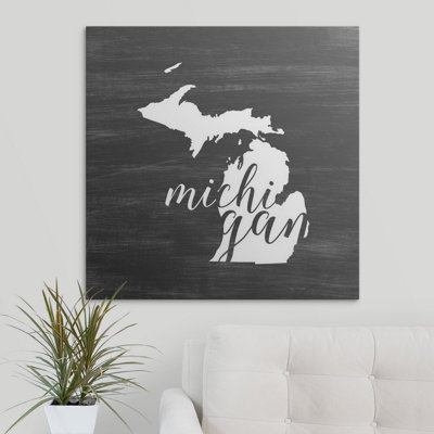 « home state typography michigan », impression sur cercle intérieur