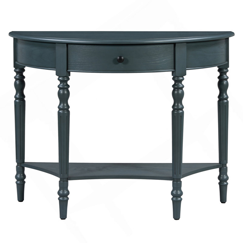 Console avec tiroir et tablette de style campagnard Farmhouse, Marine