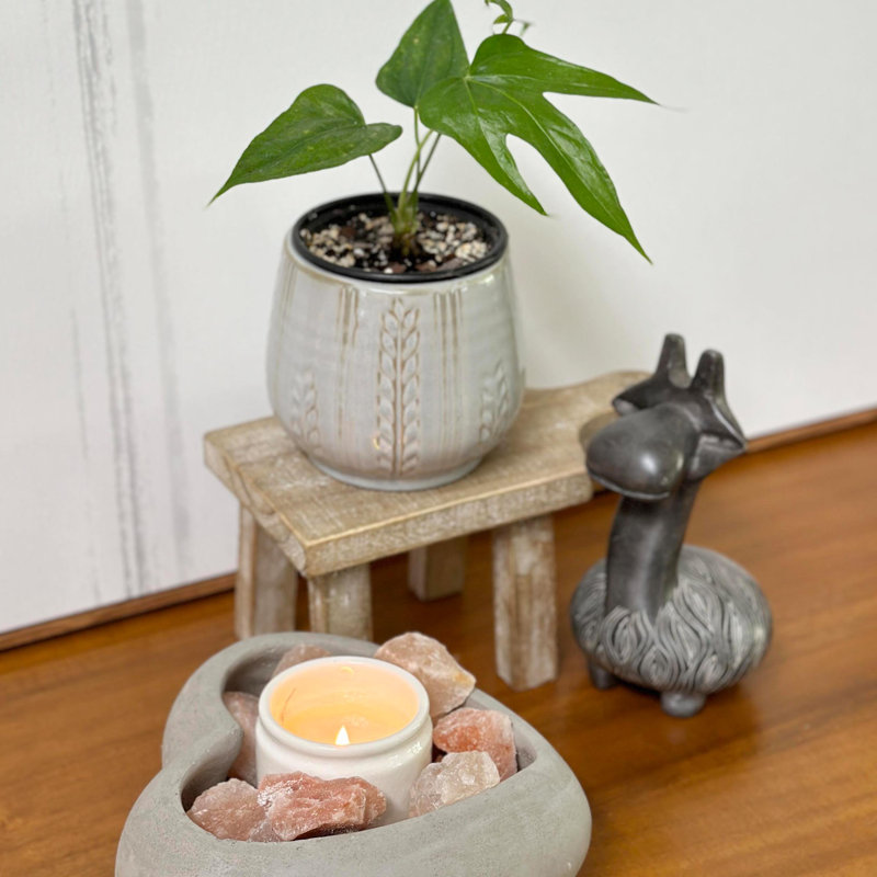 Light Gray 4.5" Ceramic Indoor Succulent Planter