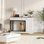 Meuble de caisse en bois pour chien avec tiroirs de rangement et portes doubles, table d'appoint de style campagne moderne pour petits / moyens chiens