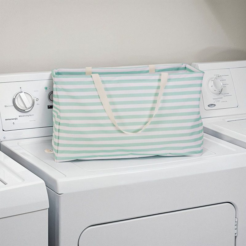 Teal Striped Krush Container All-Purpose Utility Tote, Teal Stripe