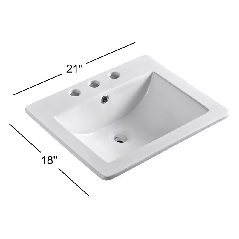 Plateau de meuble-lavabo simple 21 po blanc