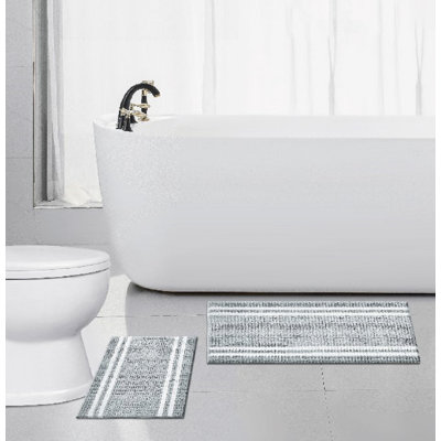 2 pcs Chenille Bathmat Set (50x60+50x75)