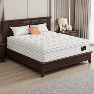Queen Hybrid Mattress - 12'' Pressure Relief Bed with Gel Memory Foam & Pocket Coils, Fiberglass Free, Bed-in-a-Box