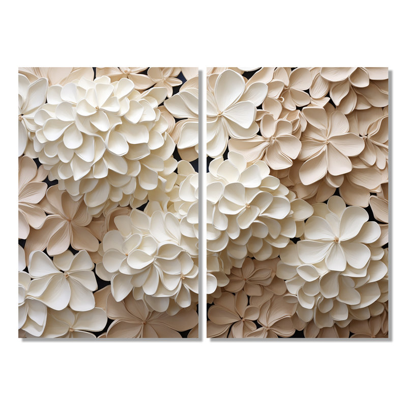 Rétro minimalisme hydrangée II - art mural traditionnel sur toile, Toile tendue, Ne s’applique pas, H 36 po x l 48 po