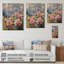 Pivoines dans la brise alpine II - Décoration murale en bois de pivoines - sur bois de pin naturel-322450102