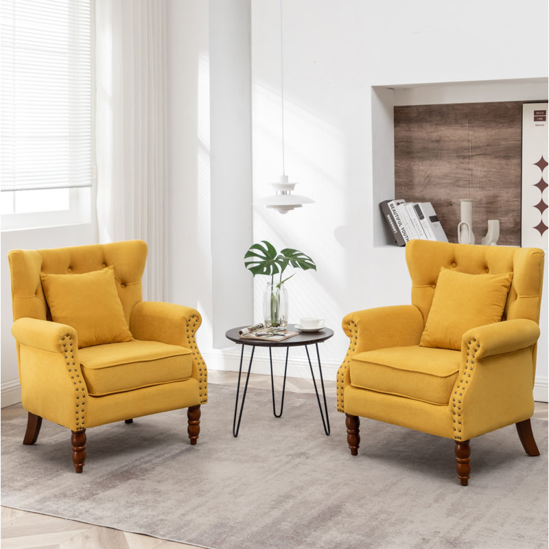 Fauteuil à oreilles Eddy, Jaune