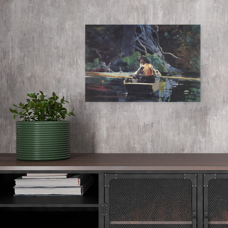 The Adirondack Guide, 1894, classique abstrait contemporain, océan, art mural, H 12 po x l 18 po