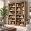 Bibliothèque 70,9 "en bois de sapin massif, bibliothèque rustique ouverte à 6 niveaux