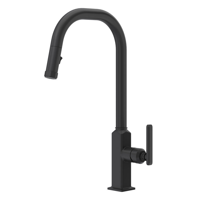 Apothecary Pull-Down Kitchen Faucet With C-Spout, Matte Black