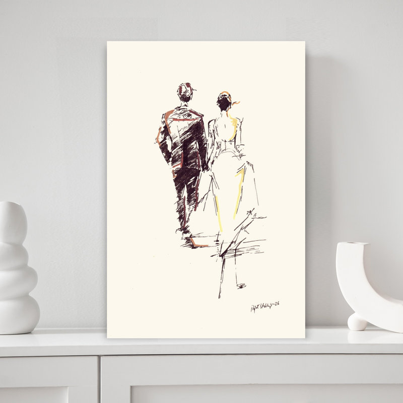 Elegant couple holding hands 1 Piece Wrapped Canvas Wall Art, 45.72 cm H x 30.48 cm W