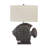 30" Metal Table Lamp With Oat Shade