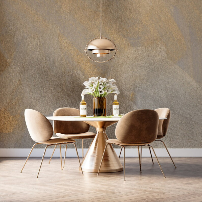 Warm Gold Abstract Textured Wall Mural, 160" L x 108" W