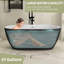 Baignoire de trempage en acrylique autoportante contemporaine 67 "x 29,5" avec trop-plein et drain-94375936