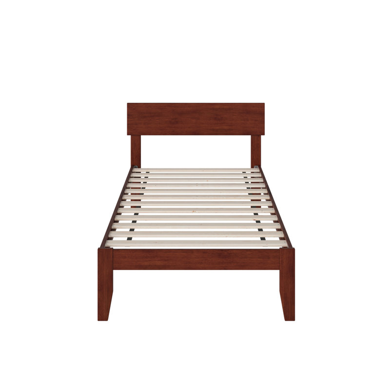 Farrah Solid Hardwood Platform Bed , Twin, Walnut