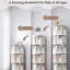 Bibliothèque rotative à 5 niveaux, bibliothèque rotative à 360 °, peu encombrante, petite bibliothèque rotative pour chambre à coucher, salon, maison, bureau, blanc chaud-1949341493