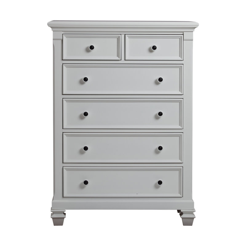 Commode 6 tiroirs Glendale blanc pur