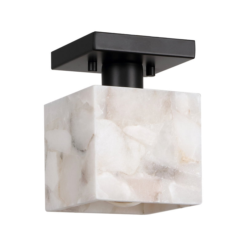 Wilfrido Semi Flush Mount, Matte Black, 6.75" H x 5" W x 5" D