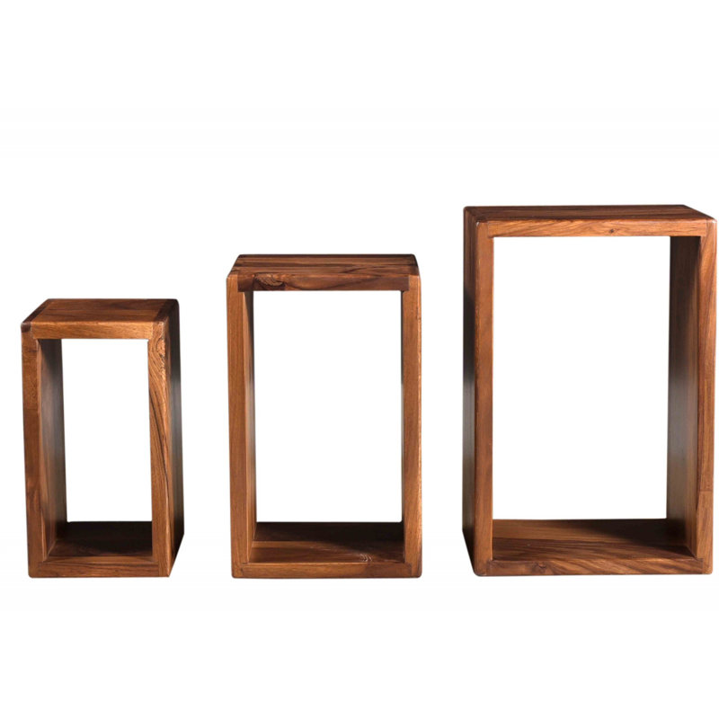 Toronto 3 Piece Wall Shelf Set, Walnut