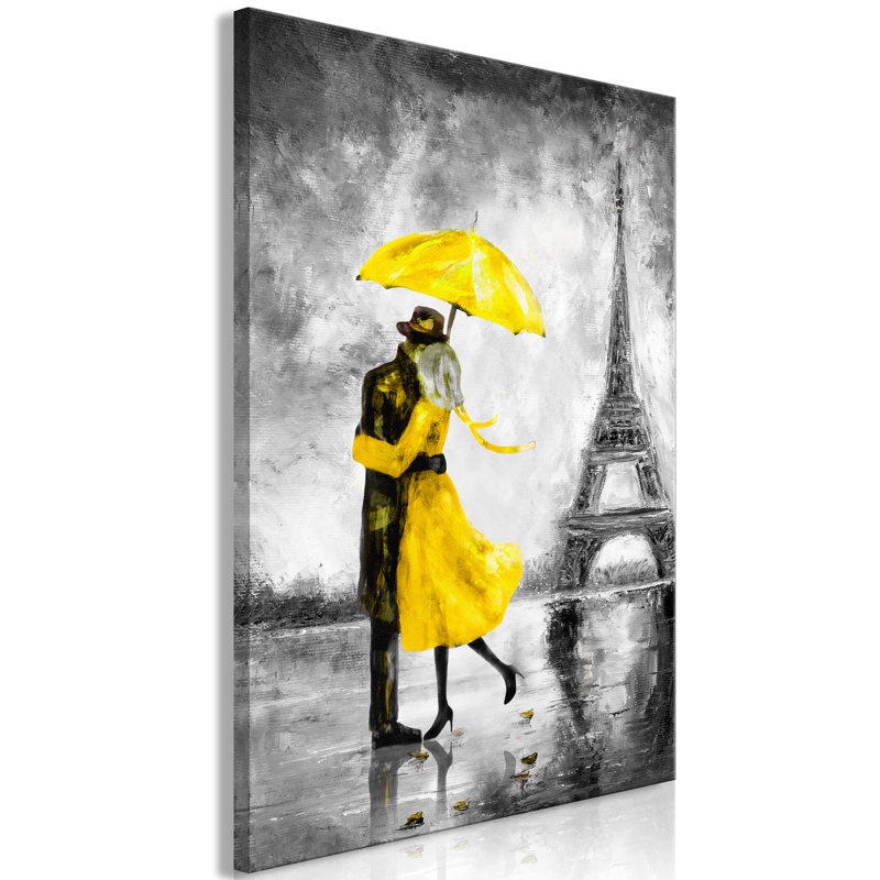 Paris Fog - Painting on Canvas, 120cm H x 80cm W x 1.3cm D, Green/Grey
