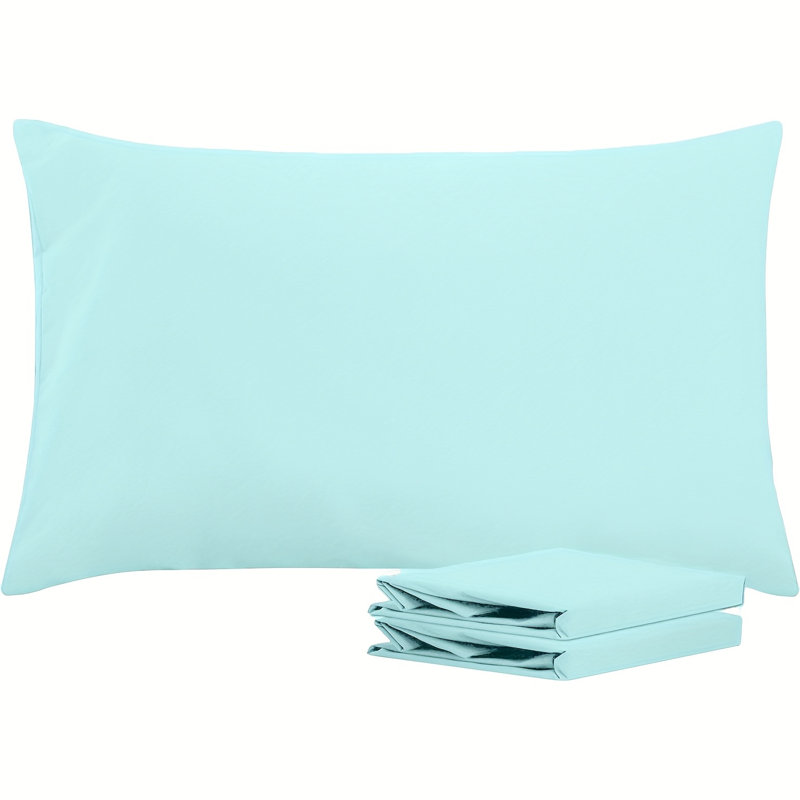 Taies d'oreiller en microfibre brossée facile d'entretien avec fermeture à enveloppe par Lotechicw Lignht, Bleu clair
