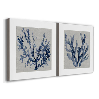 Lin corail III - ensemble de 2 reproductions sur toiles tendues