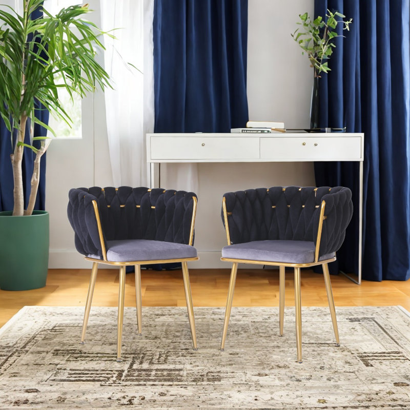 Fauteuil large en velours 22,8 po Reimo, Noir
