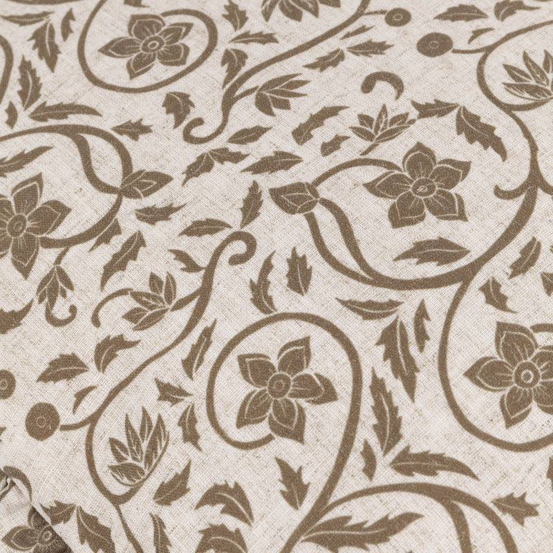 Floral Square Cushion Cover, Brown