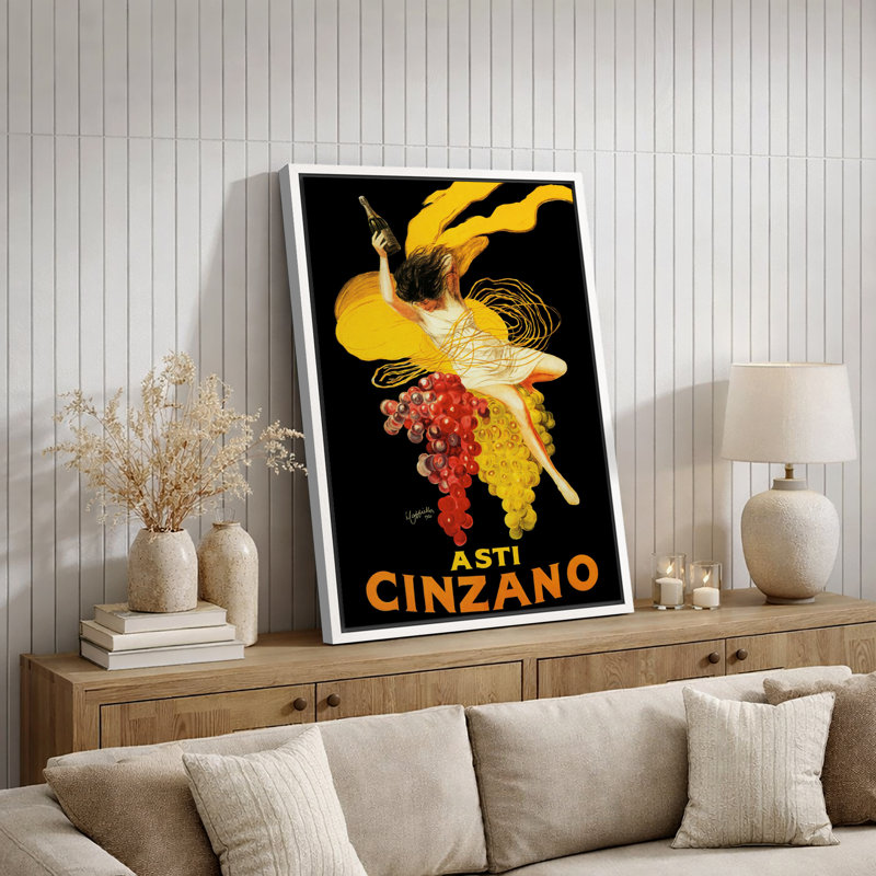 «Vintage Asti Cinzano Wine», affiche, publicité rétro italienne, impression sur toile encadrée, impression sur toile