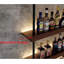 Support à vin mural industriel de 47 pouces, 5 tablettes flottantes en métal rustique à 5 niveaux, tablettes de bar murales de grande capacité pour bouteilles d'alcool pour le bar et la salle à manger, noyer (sans lumières)-9394828