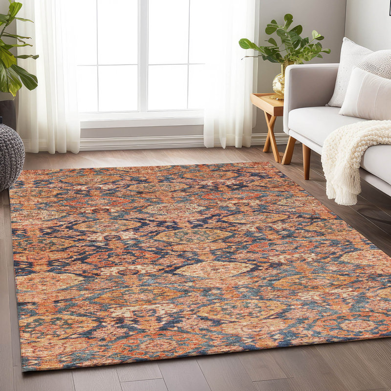 Ambray Orange Washable Indoor-Outdoor Rug - , 2'6" x 3'10"