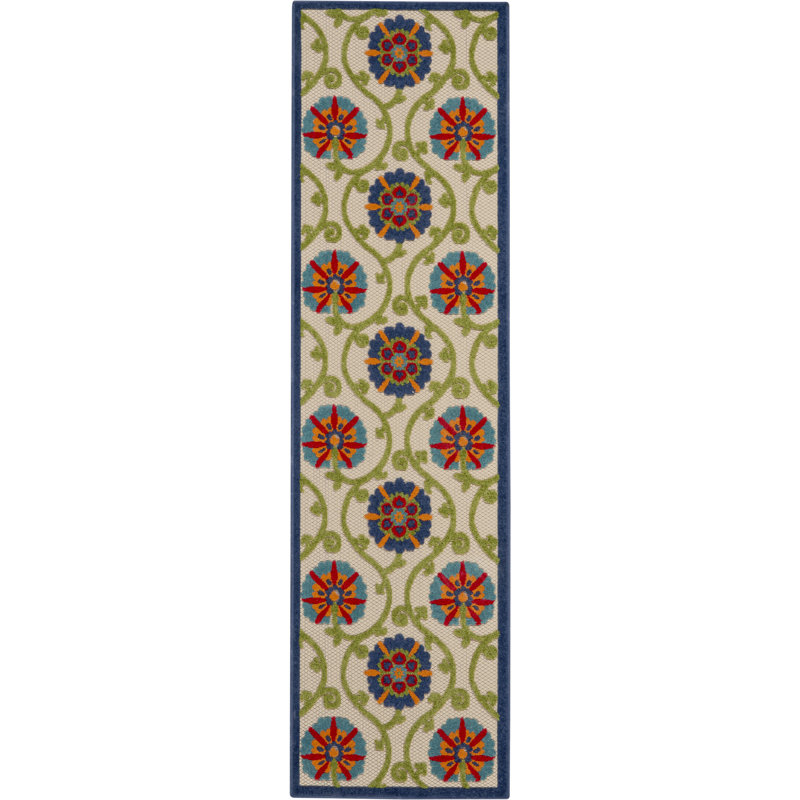 DH-ALH19 Damask Indoor Rug, Rectangle 2'3" x 12'