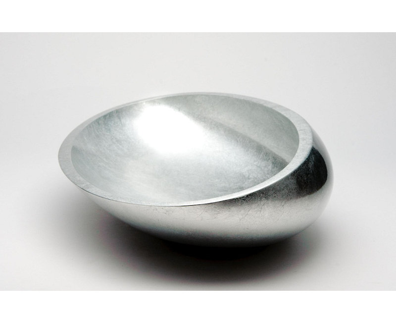Vetro Freddo 25.6'' L Bathroom Sink, Silver Leaf