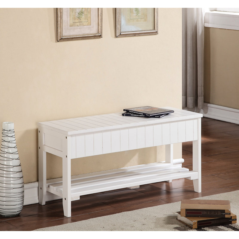 White Solid Wood Shoe Bench - Organized And Practical Storage With Generous, White