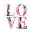 Love Love - citations romantiques, toile pour décoration intérieure