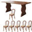 Ensemble de salle à manger en bois de frêne brun-106795925