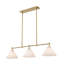Luminaire suspendu linéaire en verre à nervures 3 lumières 50,4 po-132835270-132835269