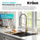 KRAUS Oletto Commercial Style Single Handle Pull Down Kitchen Faucet with QuickDock Top Mount Installation Assembly in Brushed Brass