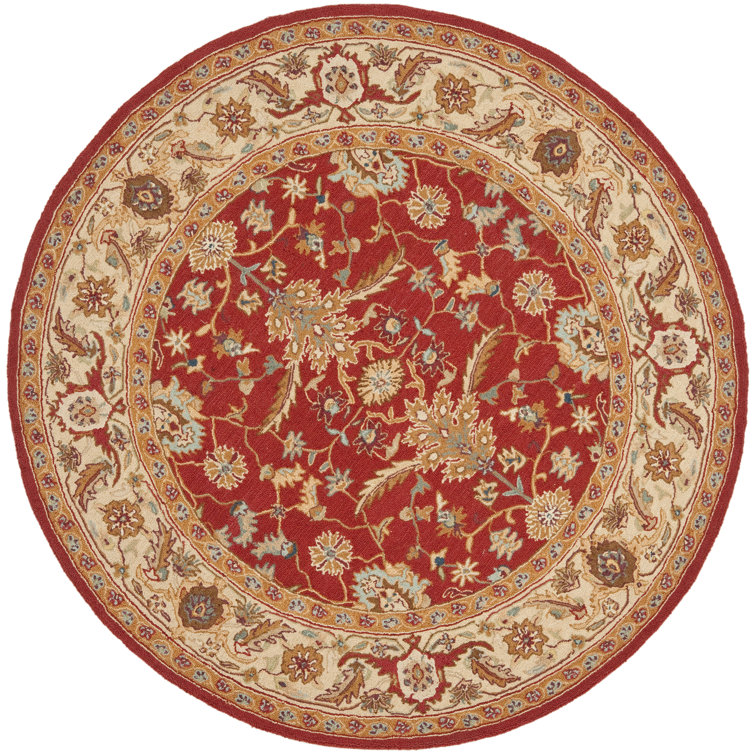 Hollander Hand-Hooked Wool Red Area Rug