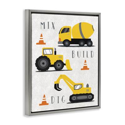 Cadre flottant Mix Build Dig Camions, conception par Elizabeth Tyndall