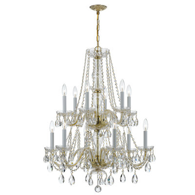 Wehr 12 - Light Glass Tiered Chandelier