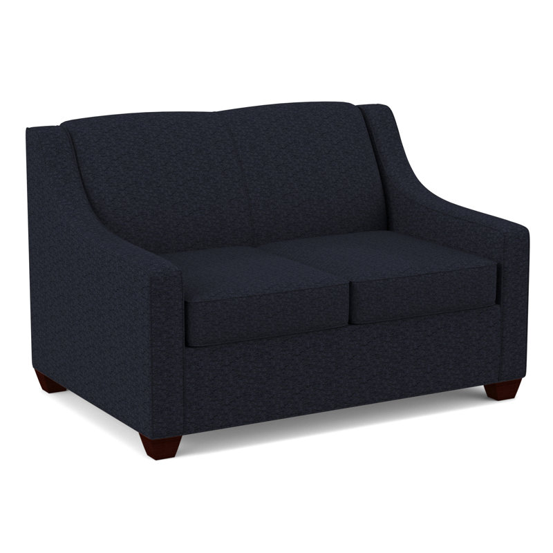 Phillips 52" Square Arm Loveseat with Reversible Cushions, Empire Mahogany, Dillon Black