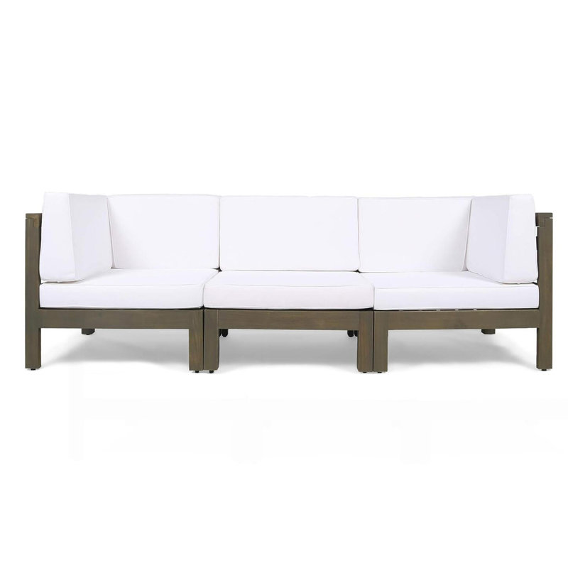 3-PIECE SOFA SET, WHITE, Tan, White