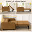 Canapé-lit convertible sans dégagement mural, fauteuil-lit extra long de 192 cm avec assise profonde, transformation facile en 2 étapes, idéal pour les petits espaces, brun-294738656