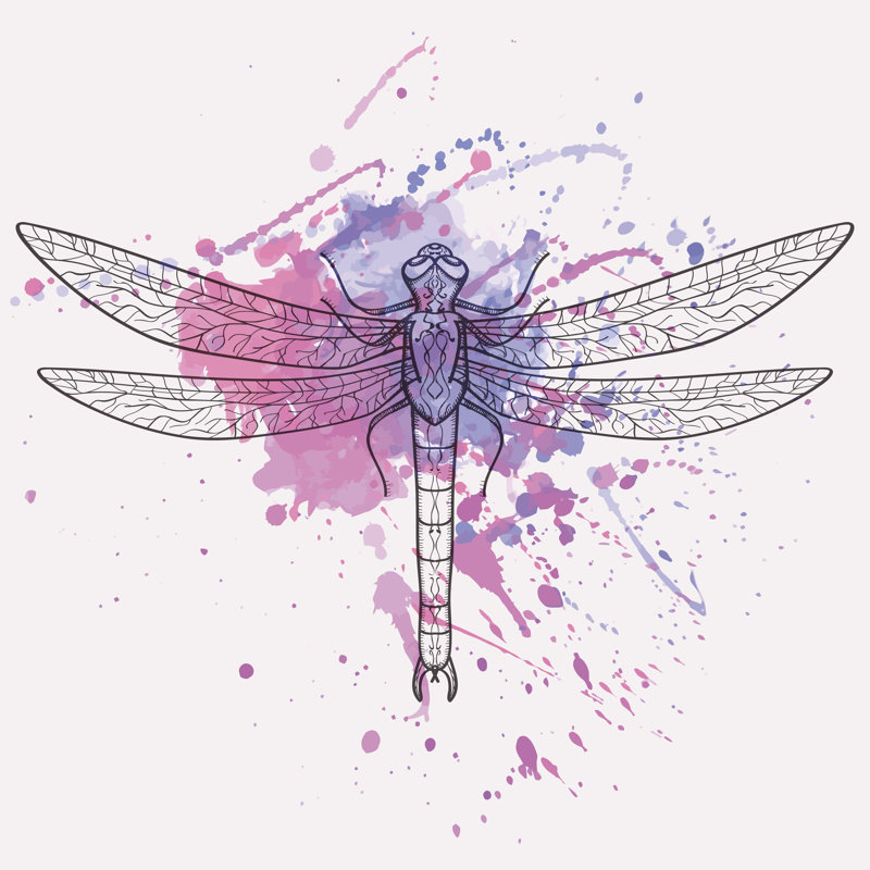 «Christiyana Illustration Of Dragonfly On Canvas» par Eireenz, impression, H 12 po x l 12 po