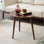 Table basse centrale Table basse 100% bois de chêne massif Plateau en bois naturel en forme de galets