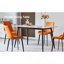 Table de salle à manger rectangulaire moderne avec plateau en céramique et base en métal-118318772