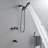 3 Handle Tub Shower Faucet Set Shower System with Tub Spout Kit-93055625