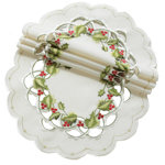 Sandefur Polyester Floral Round Doily